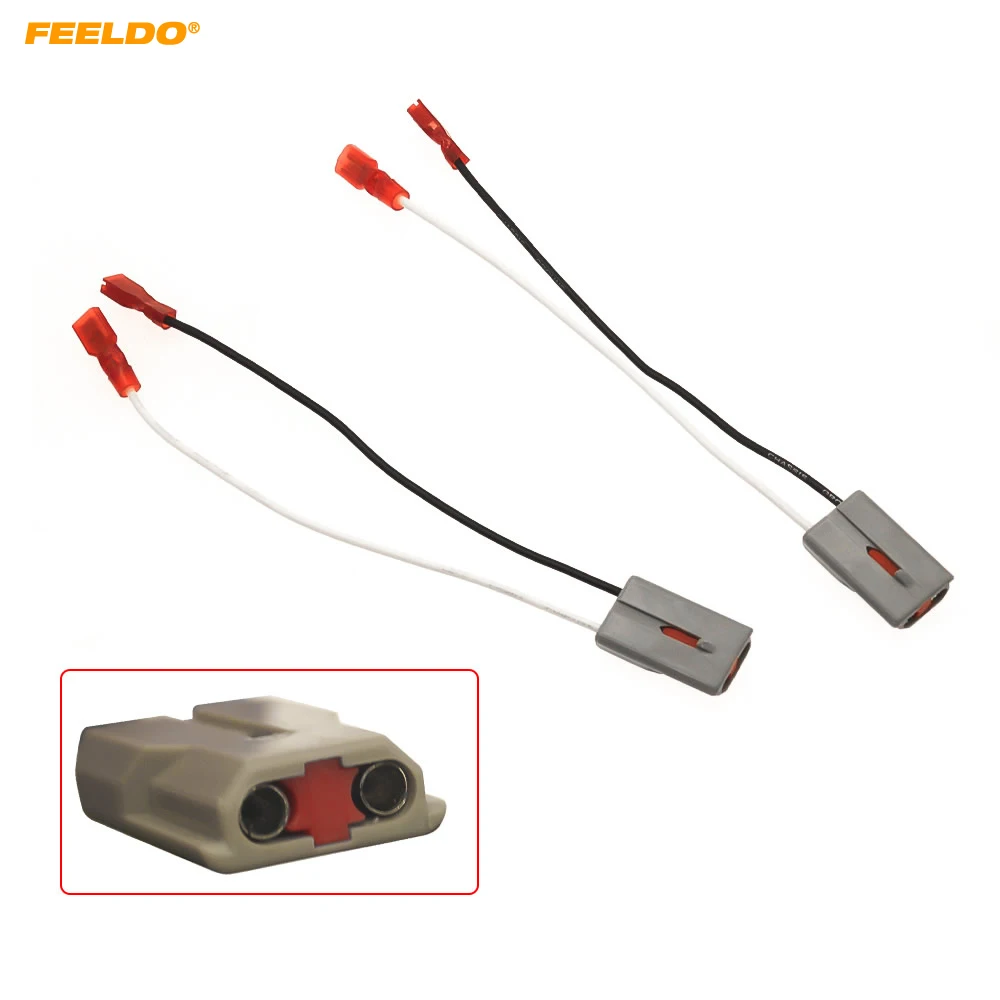 

FEELDO 2 шт. автомобильный 2-контактный стереодинамик жгут проводов адаптеры для Ford Auto динамик замена соединения проводки вилки кабели # H4007