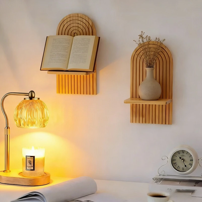 Wall Storage Holders Solid Wood Creative Storage Shelf Minimalist Design Organization Rack Living Rooom Study Decorative Shelves