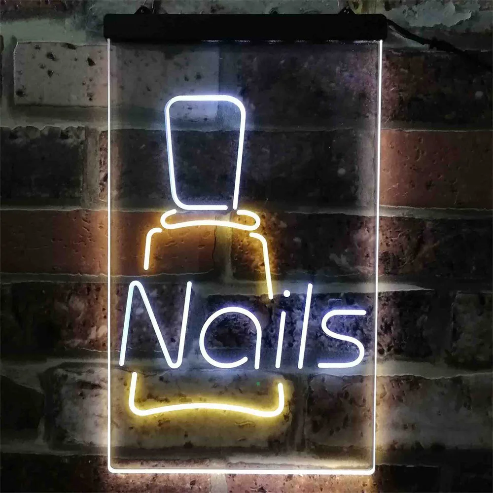 

Nails Dual Color LED Neon Sign, Carved Useing 3D Surface Carving Technology , Multipurpose Decorative Wall Mounted Light