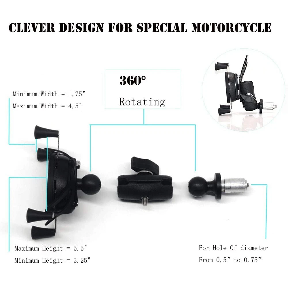 

Precision Motorcycle Phone Camera Holder Navigation Grips Bracket Adjustable For R1 R6 BMW-S1000RR Honda F5 CBR650F