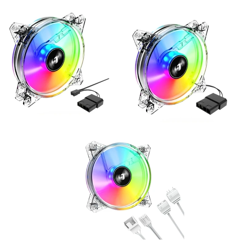 120mm PWM PC Computer for Case Fan Cooling Cooler 4PIN Adjustable ARGB Led 12cm Mute Ventilador DC12V Fans Adjust Speed E65C