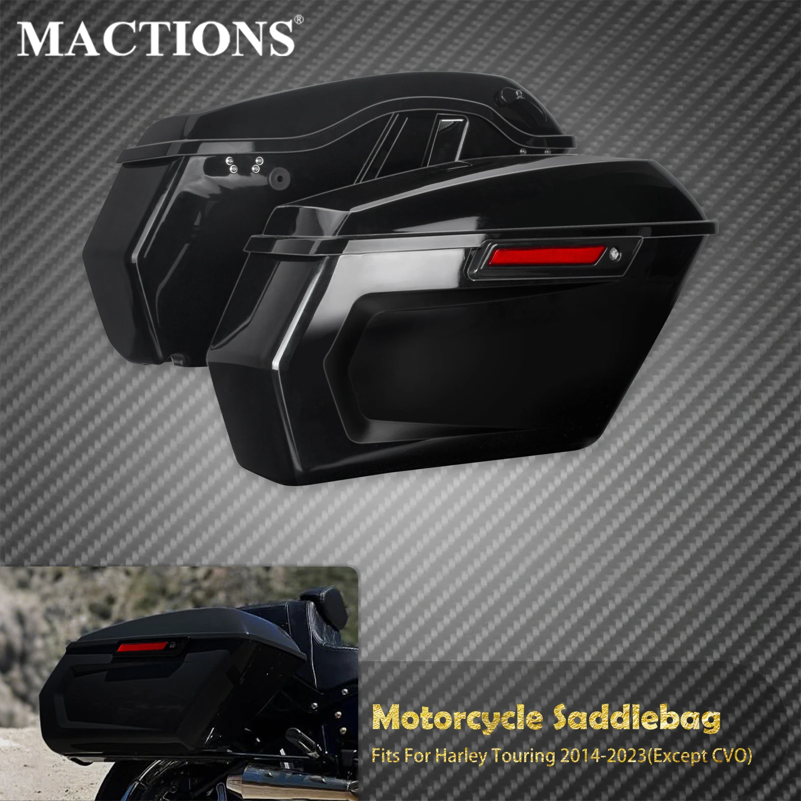 Motorcycle Hard Bags Saddlebags Trunk Luggage For Harley Touring Electra Street Glide Road King FLHR FLTR FLHX FLHT 2014-2023