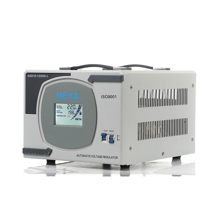 140-260V Ultra Voltage Type Relay Single Phase 12KVA 99% Pure Sine Wave Efficiency  LCD Display AC Voltage Regulator Stabilizer