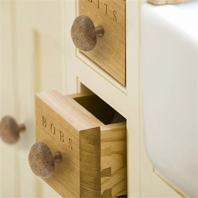 5Pcs Elegant Wardrobe Knob Cobblestone Cabinet Drawer Handle Cupboard Pulls Simple Furniture Decoration Easy to Install