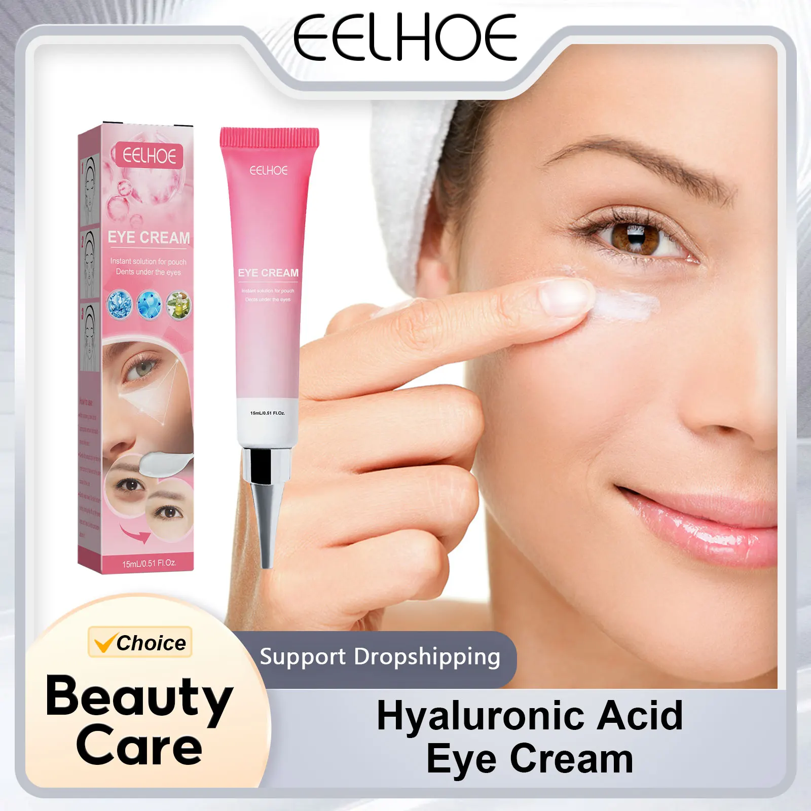 

Hyaluronic Acid Eye Cream Fading Dark Circle Anti Puffiness Skin Rejuvenation Moisturizing Skin Nourishing Eye Brightening Cream