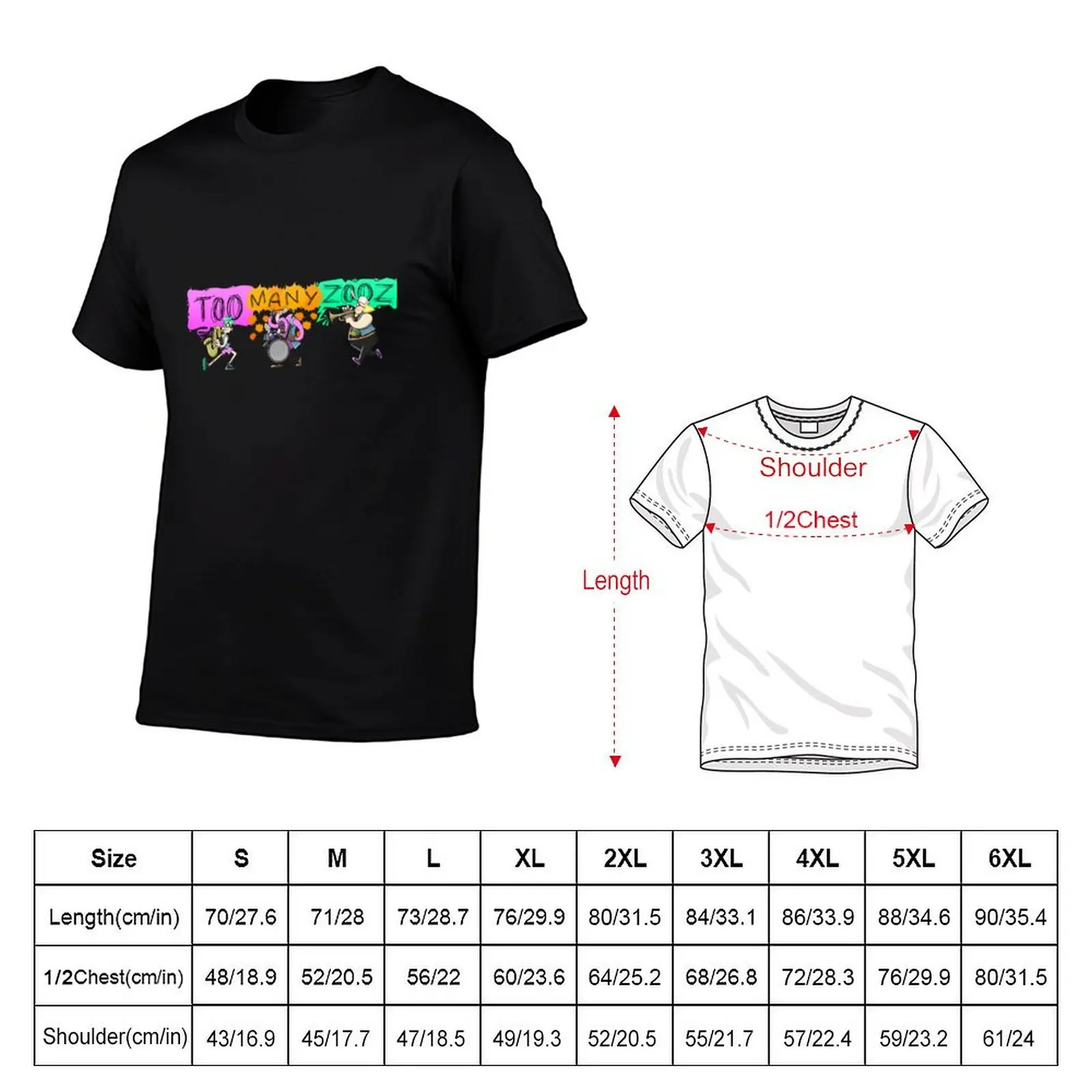 TOO MANY ZOOZ T-Shirt men t shirt cotton 100% anime t shirts oversize t shirts for man cotton funny T-Shirt