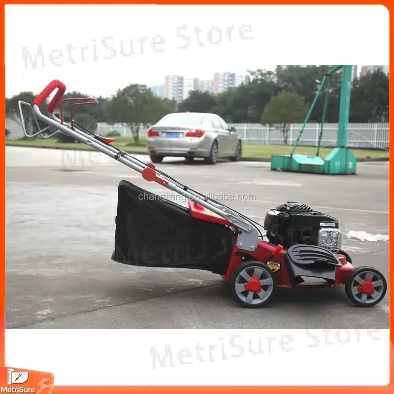18 Inch Lawn Mower 4 Stroke Self Propelled Petrol Grass Cutter Garden Landscaping Tool Heavy Duty Push Mower