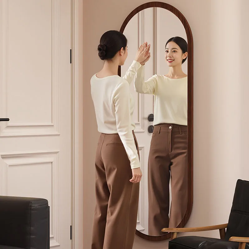 Full Body Oval Mirror Wall Modern Living Room Decoration Items Funky Makeup Mirror Hanging Luxury Espelhos Home Decorations