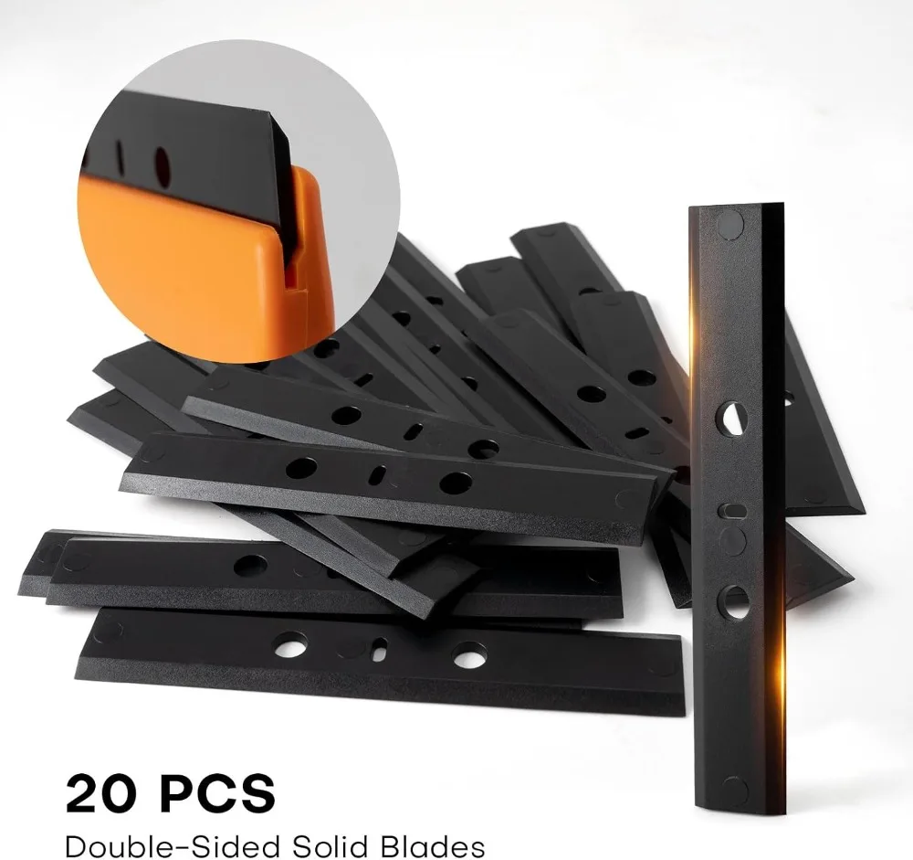 4-Inch Plastic Razor Blade Scraper, 2-Pack with 20 Blades for Sticker, Glue, and Wallpaper Removal view 4
