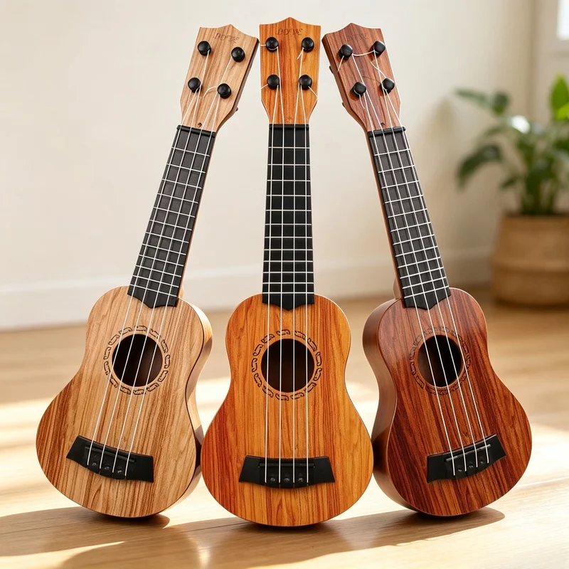 35cm Kids Guitar Toy Simulated Ukulele Children Musical Instrument Toy With Paddles For Beginner Play