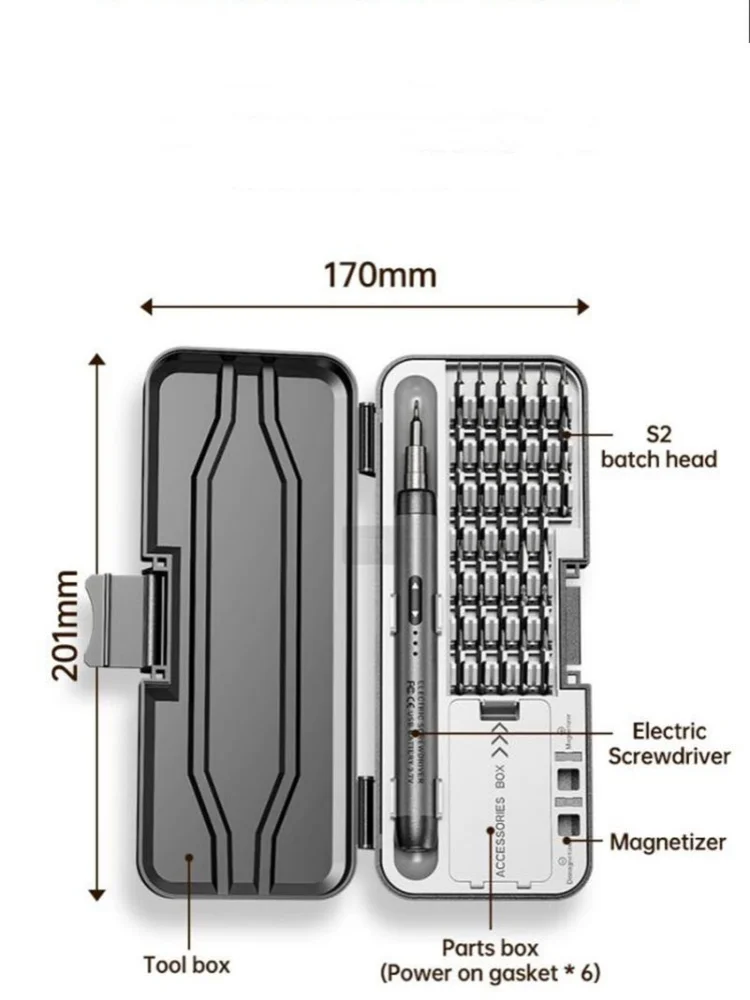 JUSTINLAU 46-in-1 Mini-Akku-Schraubendreher, einstellbarer Akku-Bohrer, Multifunktions-Reparaturwerkzeug-Set für elektronische Geräte – Detail 9