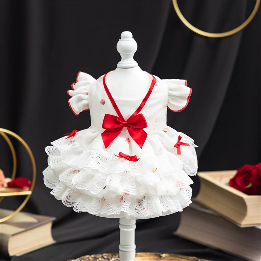 

Cute Dog Lolita Floral Cake Dress Summer Princess Dress for Dog Party Designers Clothes Luxury Summer Dresses