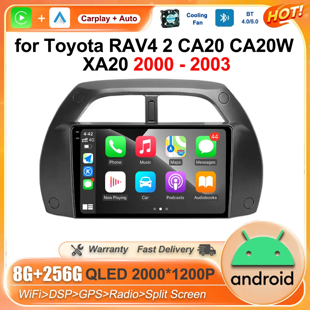 

Car Radio Multimedia Stereo Player for Toyota RAV4 2 CA20 CA20W XA20 2000 - 2003 Android OS Bluetooth GPS Navi WiFi 9 '' Screen