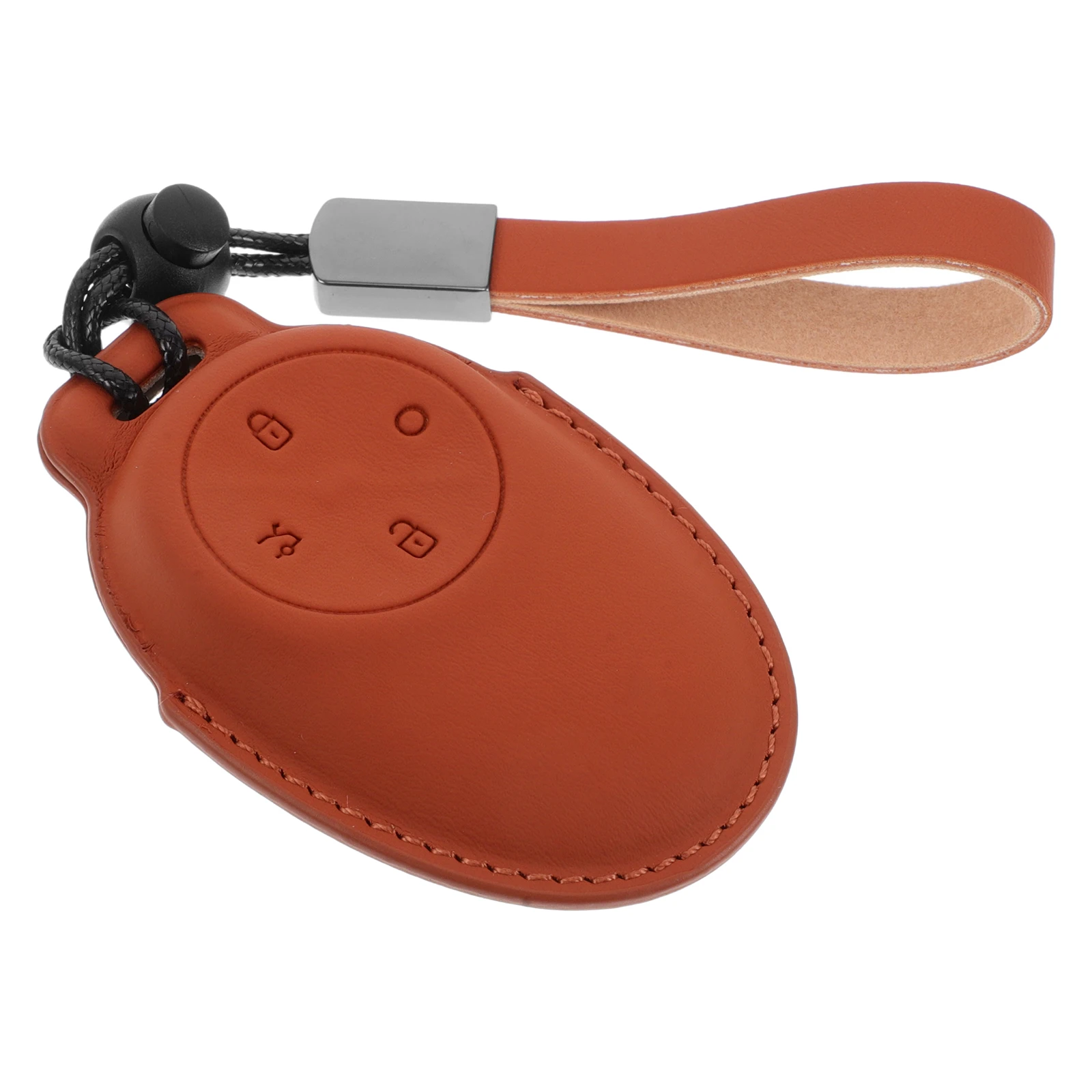 

Car Key Cover Pu Protector Case Remote Control Keys Keychain Creative Covers Waterproof Stylish Compact Easy Installation Orange