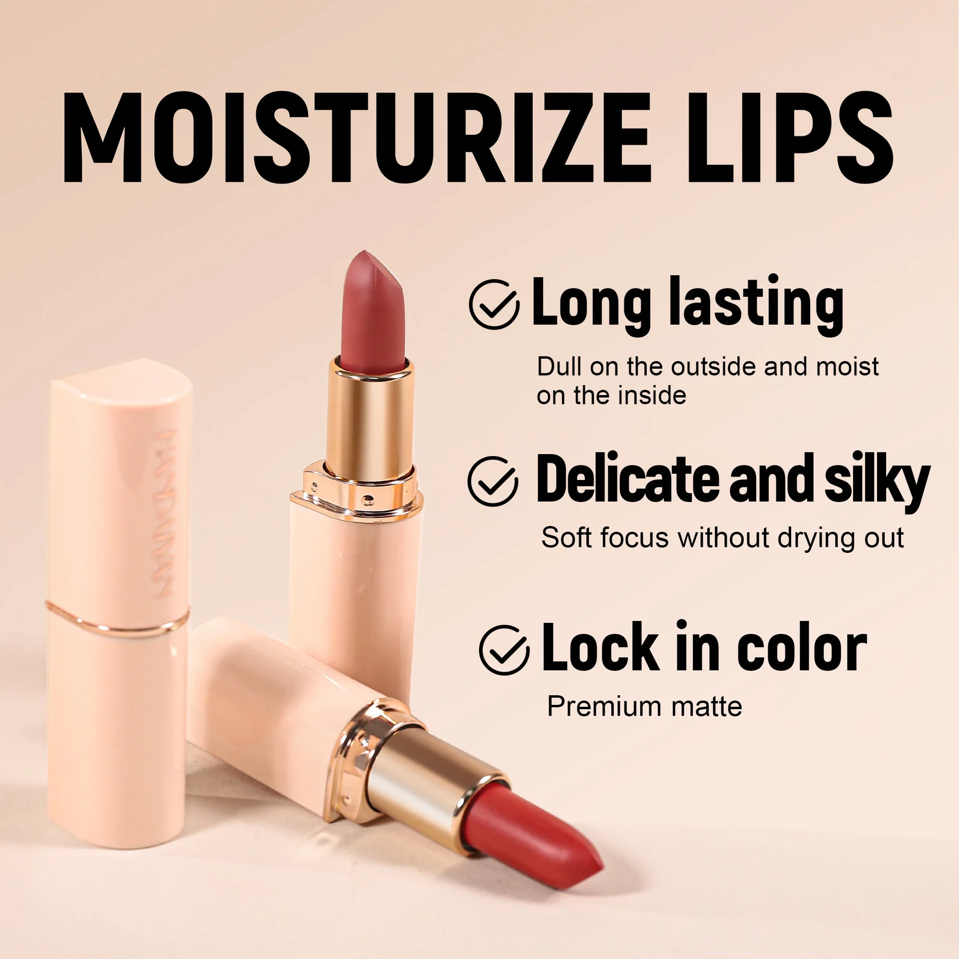 handaiyan 8 colors matte lipstick velvet long-lasting anti-sweat waterproof non-flaking non-stick lipstick lipstick