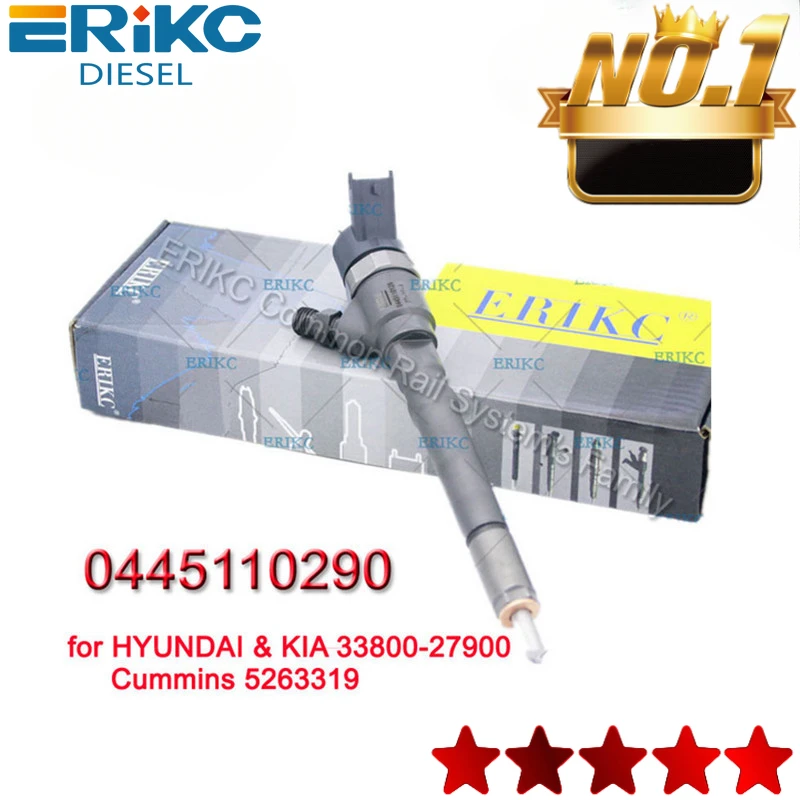 ERIKC Injector 0445110290 Auto Parts CRI Diesel Engine 1.5 Crdi Common Rail Injector Body Set 0 445 110 290 for Cummins 5263319