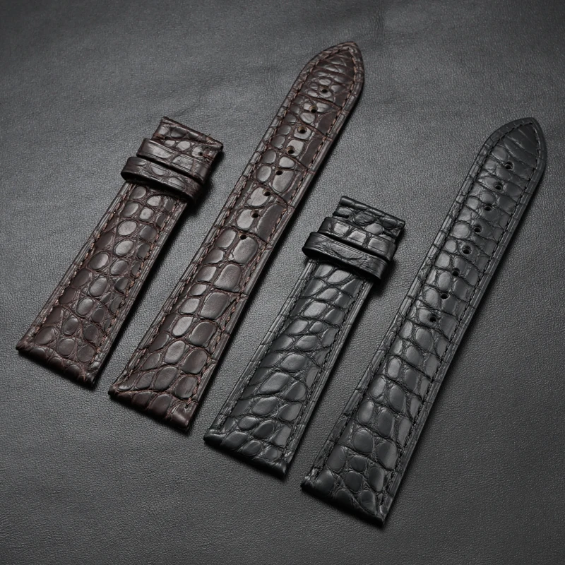 Crocodile Skin Strap 12/13/14/15/16/17/18/19/20/21/22/23/24mm Men Women Butterfly Buckle Genuine Leather Business Watch Band