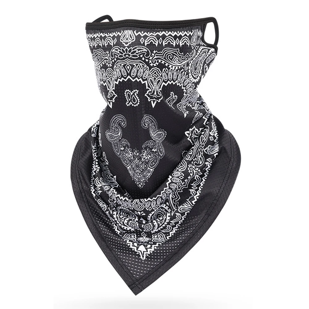 

Reusable Black Paisley Bandana Tubes Breathable Dustproof Sunscreen Face Mask Motorcycle Riding Neck Gaiter Cycling Headgear