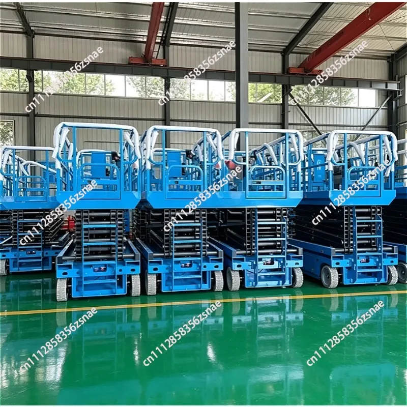 6M 8m 10m 12m Self-Propelled Scissor Lift, Small Steel Aerial Work Platform Electric Mobile Hydraulic Scissor Lift