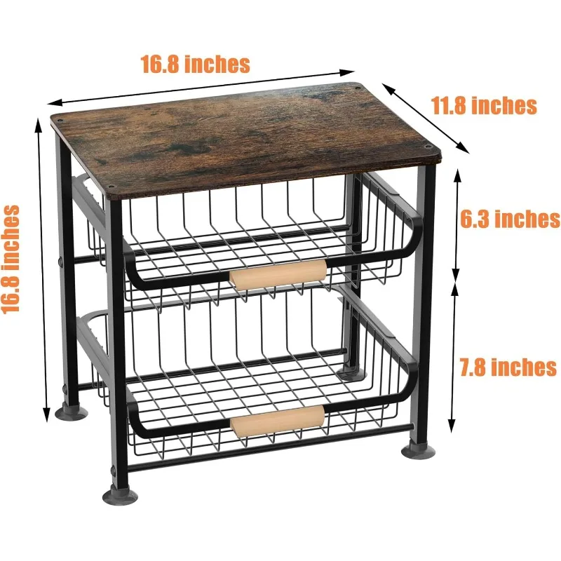 Mir de Rangement de Fruits de Cuisine à 3 Niveaux, Collations T1, Rangement de Comptoir T1, Rangement Empilable T1 avec Bureau