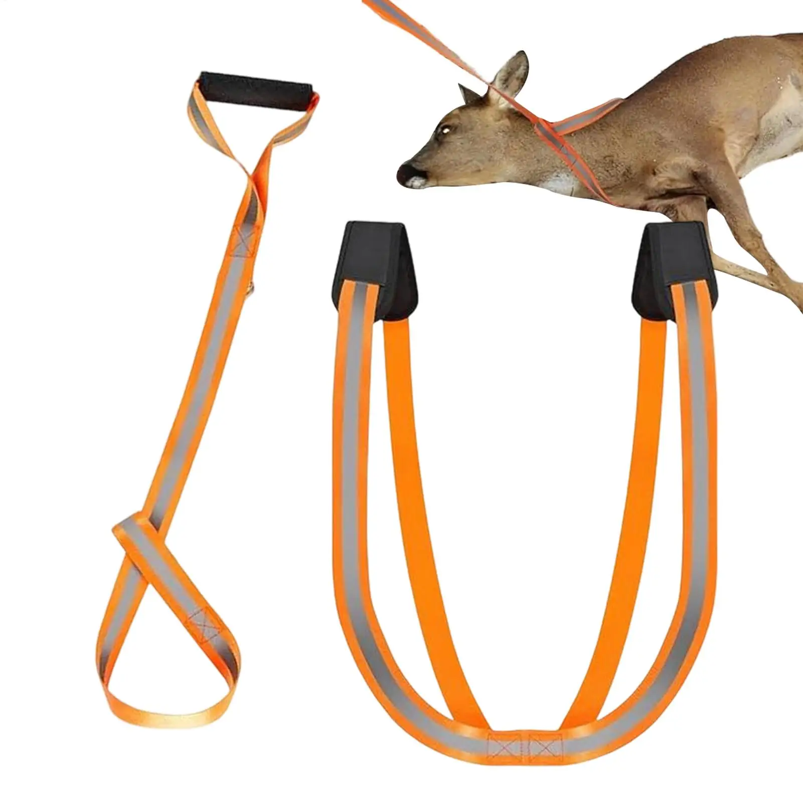 

Reflective Deer Drag Harness, Heavy-Duty Game Tow Strap for Hunters, Hunting Equipment for Deer Bear Elk, Durable Recovery Sling
