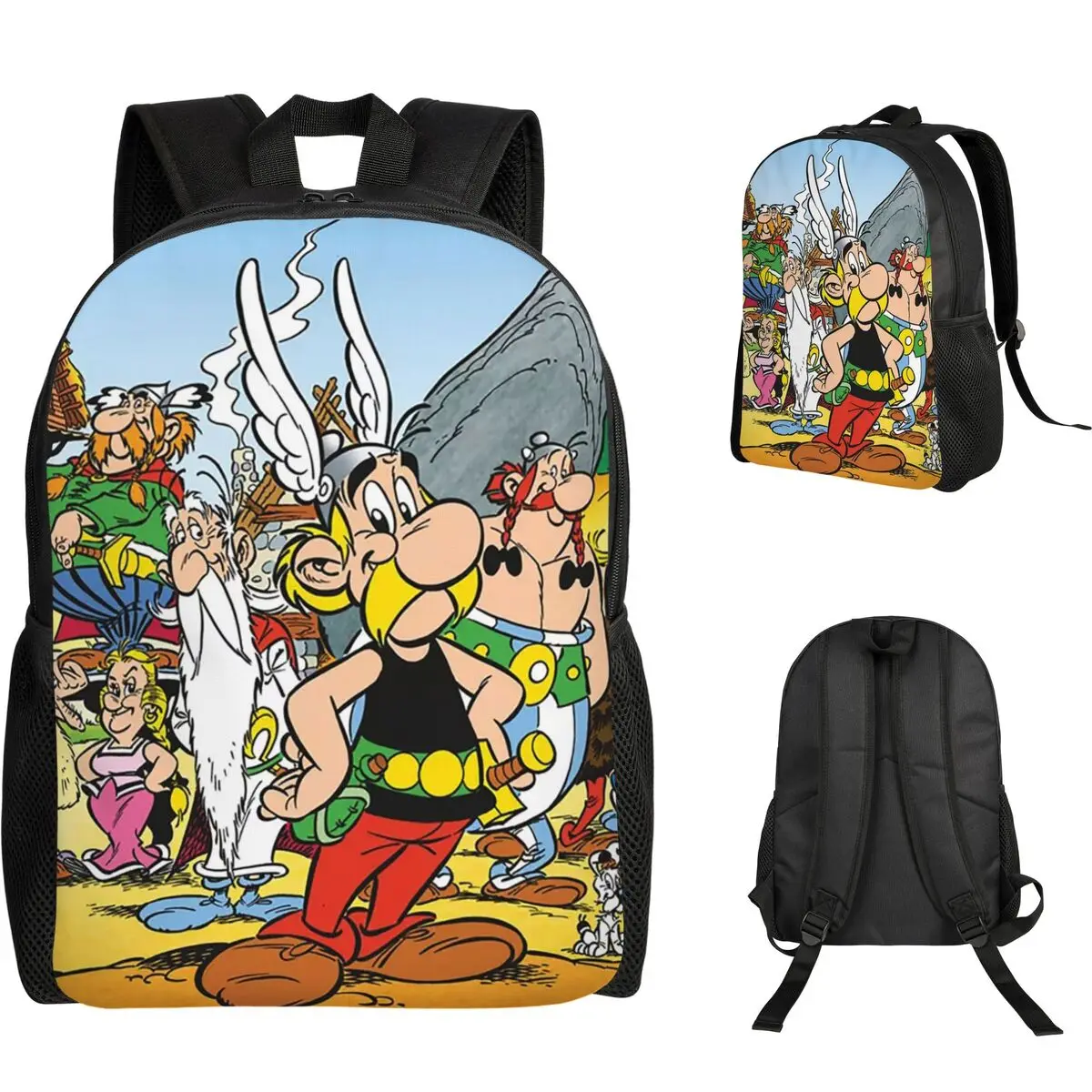 

Asterix And Obelix Dogmatix Student Backpack School Bag Hiking Travel Daypack for Men Women Fashion Bookbag Shoulder Bags