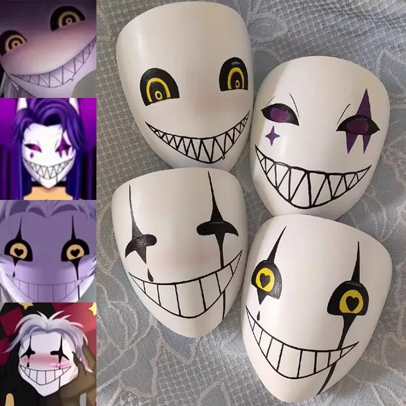 Game The Freak Circus The Jester Harlequin Pierrot Cosplay Mask Joker Clown Full Face Helmet Adult Halloween Carnival Party Prop