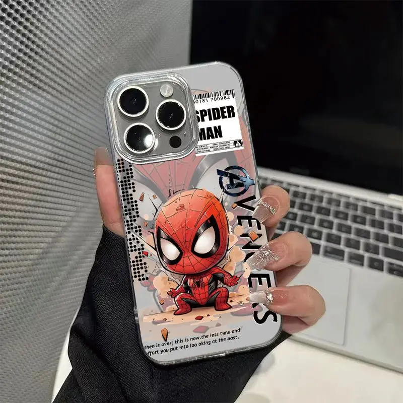 

New Anime Spider-Man Silicone Phone Case Protective Cover for IPhone 16 17 15 13 Pro Max 14 Plus All-Inclusive Anti-fall Gift