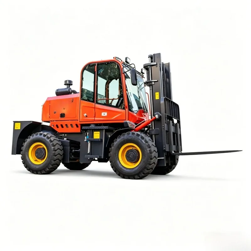3.5 tons all-terrain off-road forklift can be equipped with tipping fork to clamp wood