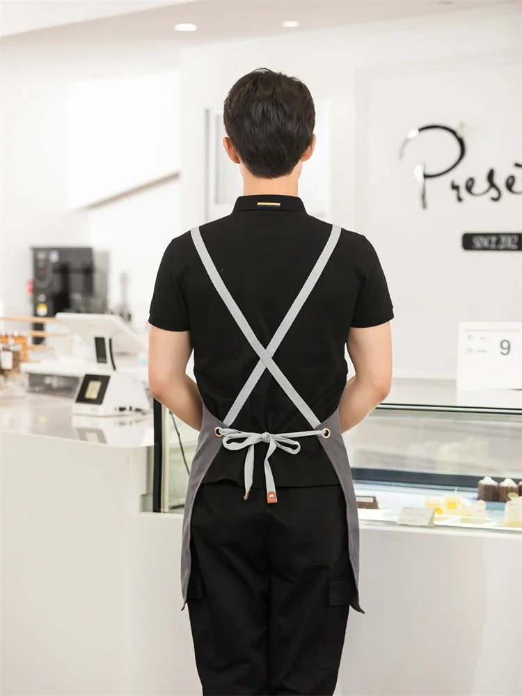 Professional Men Women Work Apron Waterproof Kitchen Cafes Nail Beauty Hair Cutting Salon Uniform Grill Garden Waiter Bib Custom