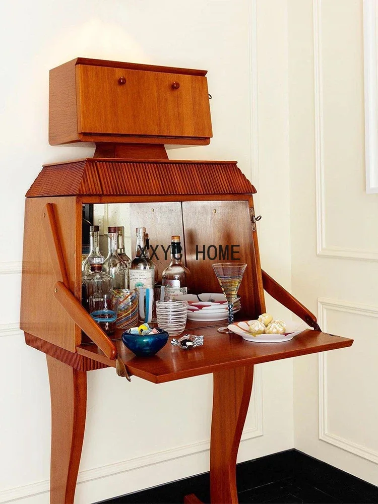 

Mid-Ancient 1960 Robot Solid Wood Locker Simple Living Room Storage Creative Niche Makeup Desk Wine Cabinet