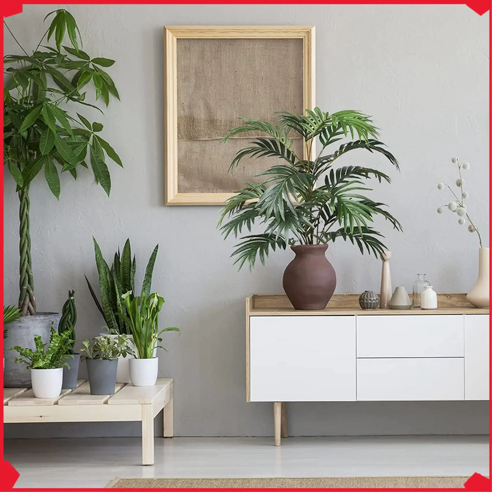 

B17B 2X Artificial Palm Plant Leaf Artificial Fake Tropical Big Palm Leaf Artificial Plant