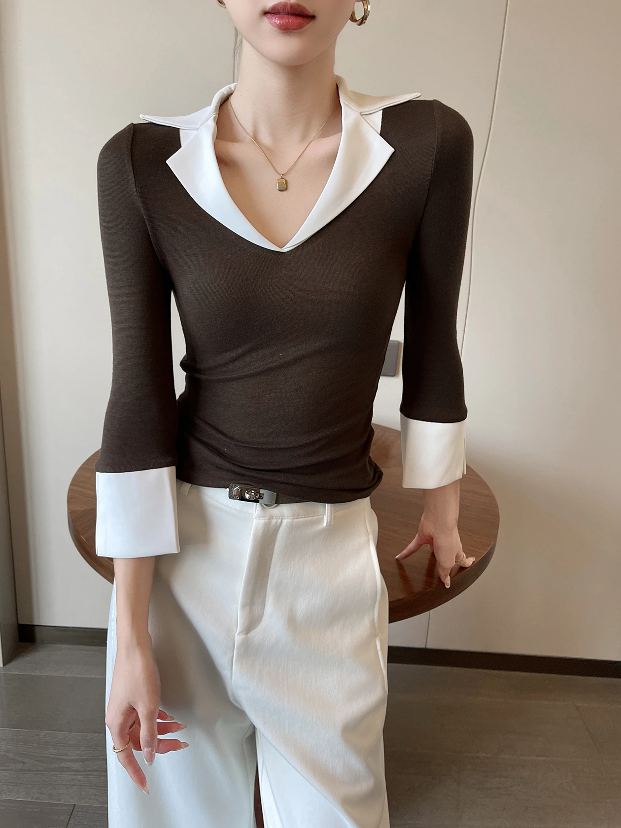 

Bla Ne Long Sve T-irt Women's Comfortable Slimming Base Layer Top Ele Sle Faionable Spring New Arrival