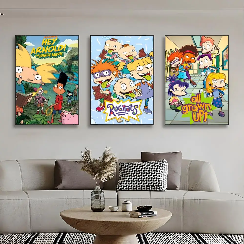 Cute Animation R-Rugrats Poster Frameless Wall Art Print, Peel-and-Stick Removable