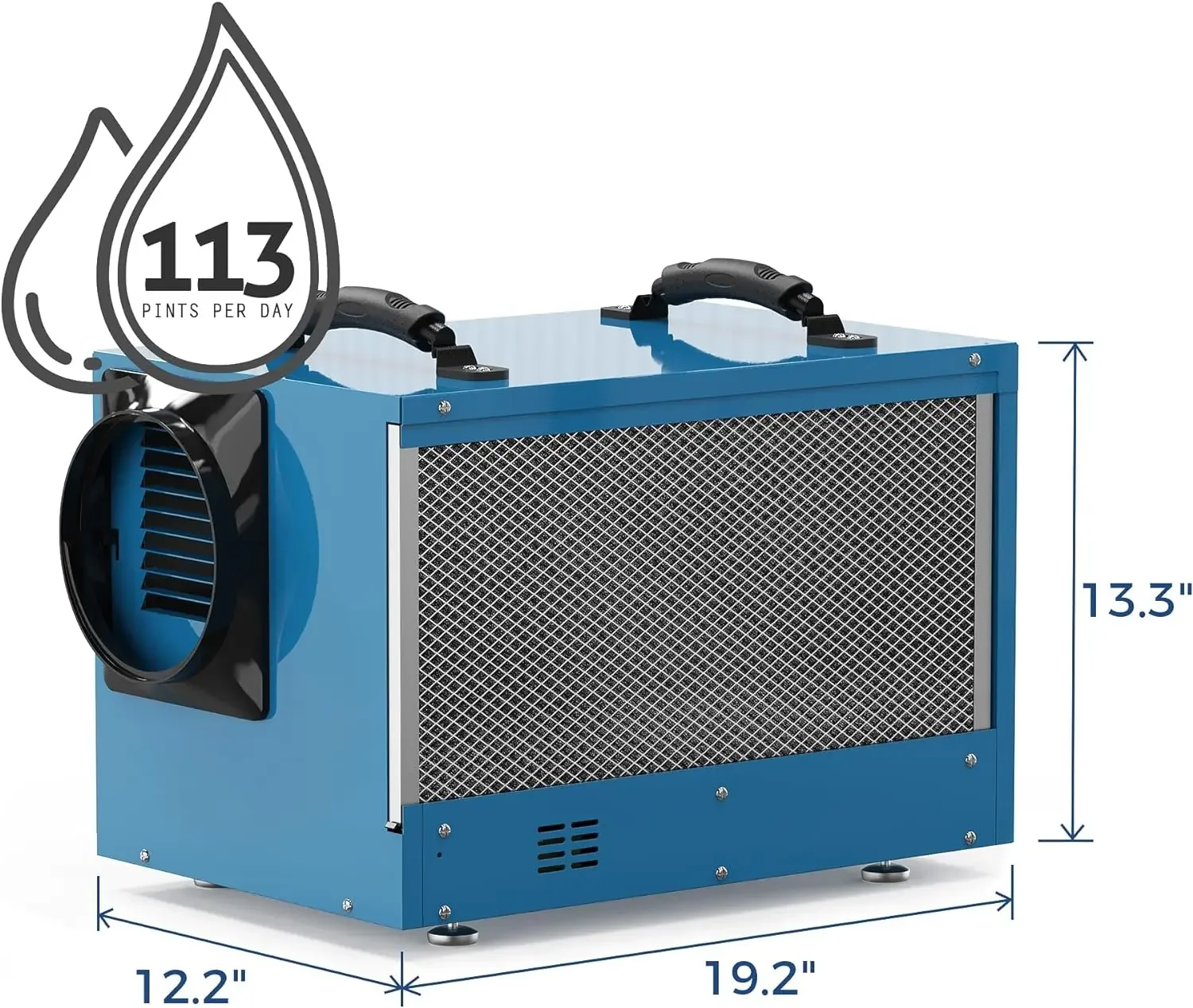 Commercial Dehumidifier 113 Pint, with Drain Hose for Crawl Spaces