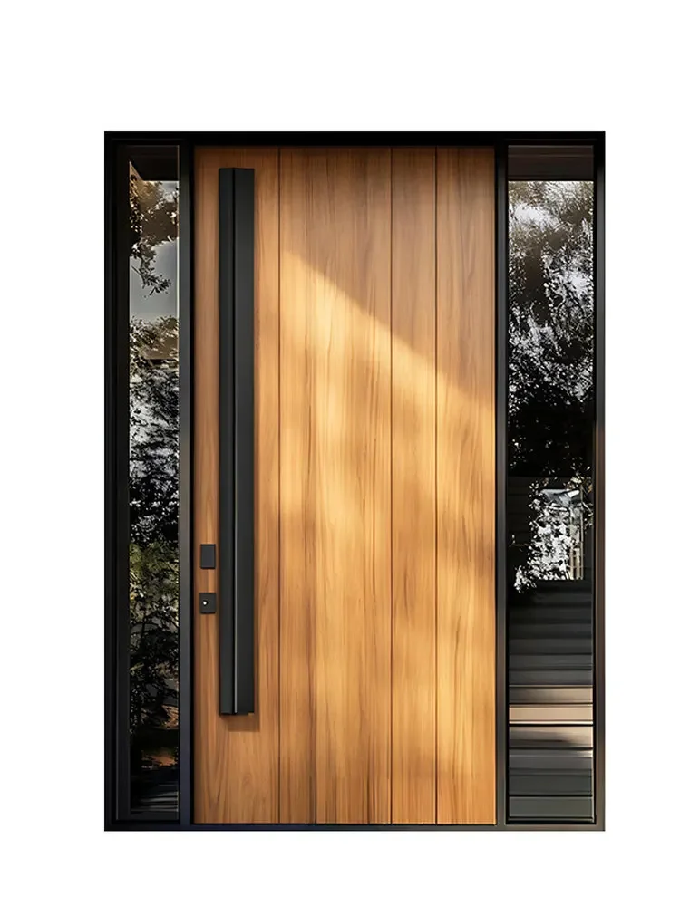 xx-Custom Entry Security Door Villa Gate 2026 New Model Wood Grain Vintage Style Front Door Cast Aluminum Door