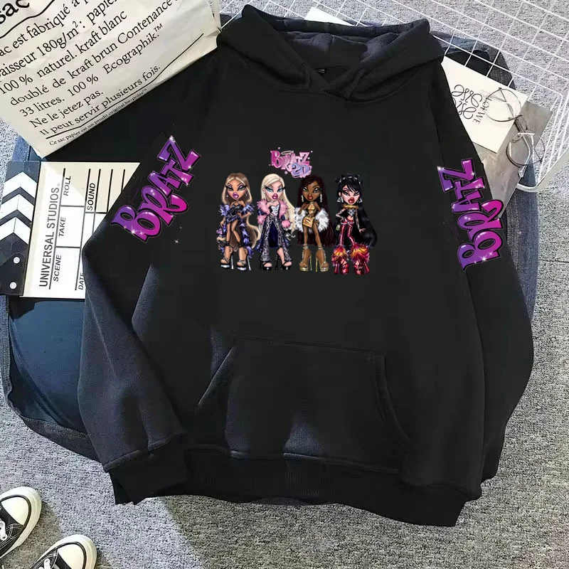 Sudadera con capucha de Bratzs de dibujos animados para mujer, sudaderas con capucha Y2k, Sudadera con capucha de manga larga, ropa Y2k Harajuku, ropa de otoño