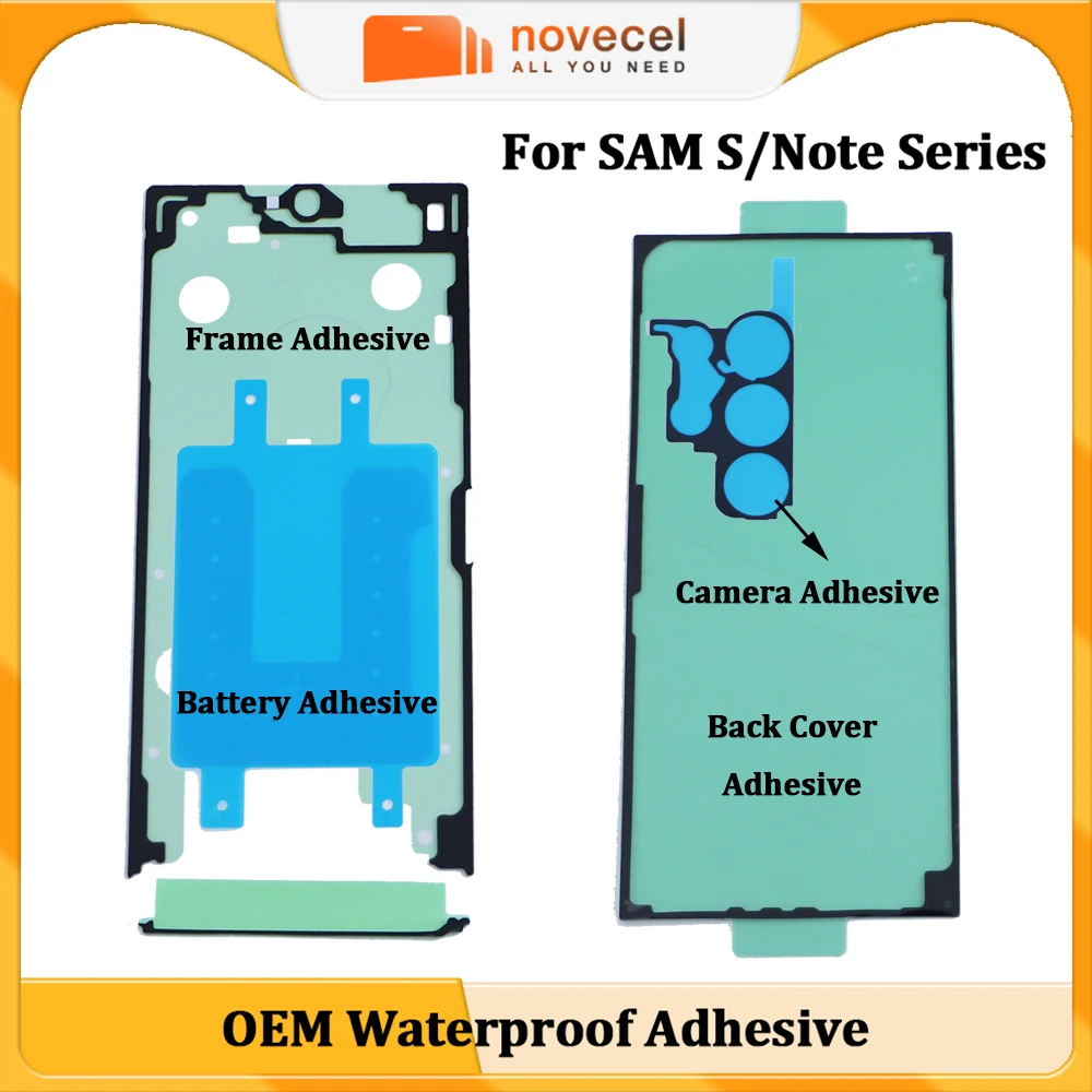 Novecel 10pcs Waterproof Adhesive For Samsung Galaxy S25 S24 S23 S22 S21 FE Plus Ultra LCD Frame Back Battery Cover Sticker Tape