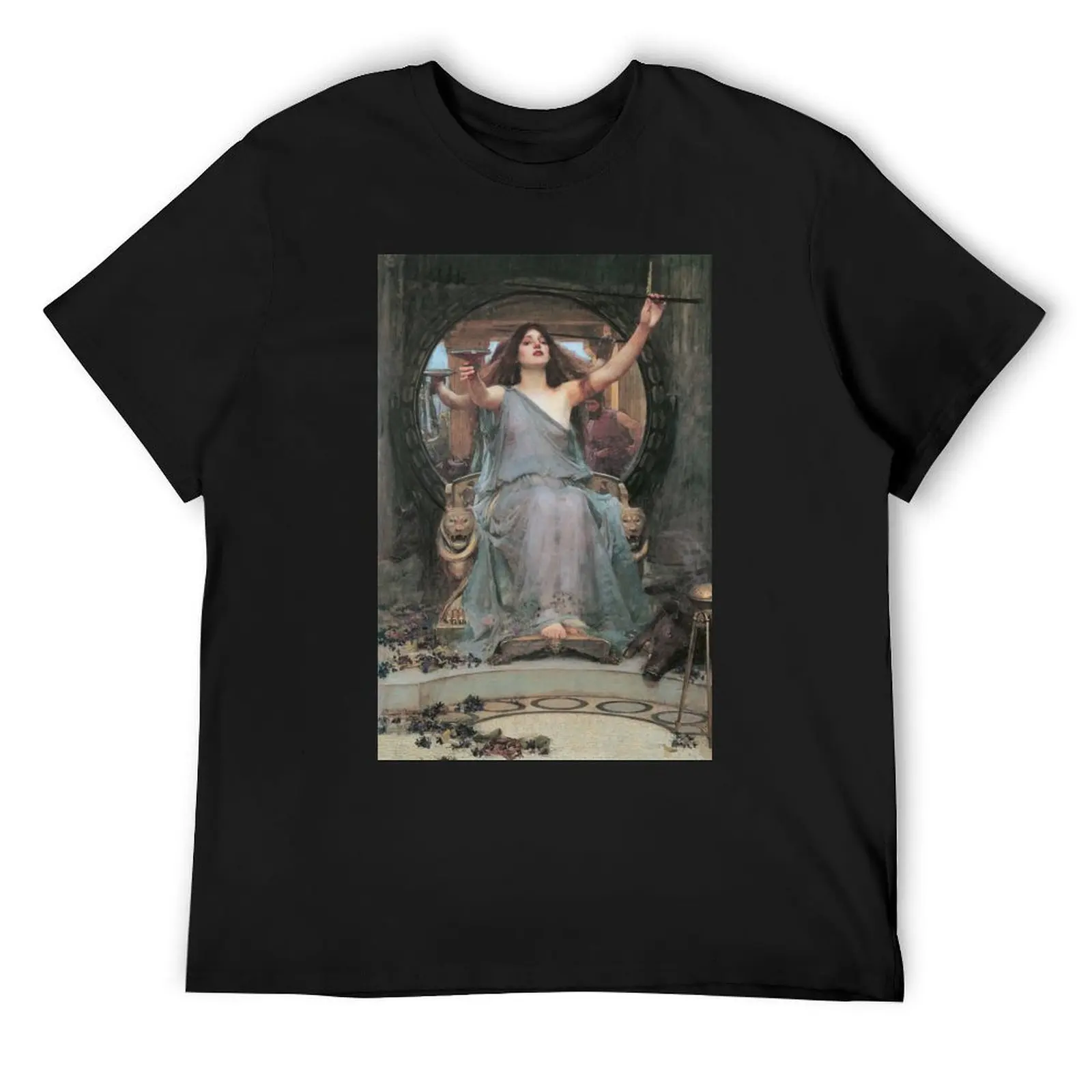

Circe Offering the Cup to Odysseus by John William Waterhouse T-Shirt graphics sublime oversized men t shirts high quality