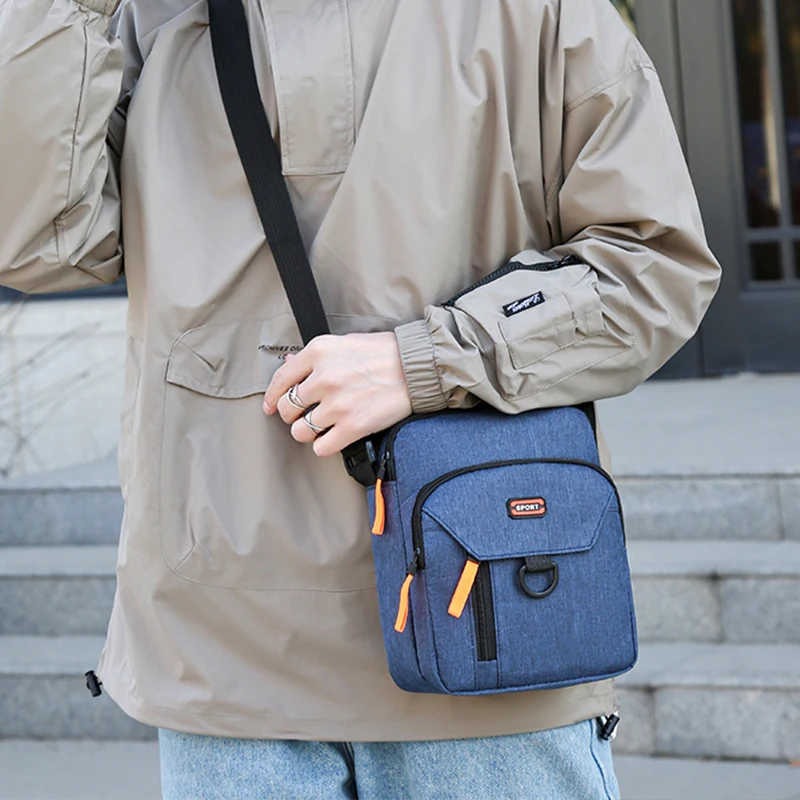 حقيبة كروس رجالية بدون نقش، حقيبة كتف واحدة مناسبة لرحلات العمل. نسيج جيد وجودة ممتازة #3