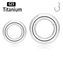 ASTM F136 Titanium Earrings Large Gauge 6G 8G 10G Single Hinged Clicker Segment Hoop Ring Septum Nose Ear Piercing Body Jewelry