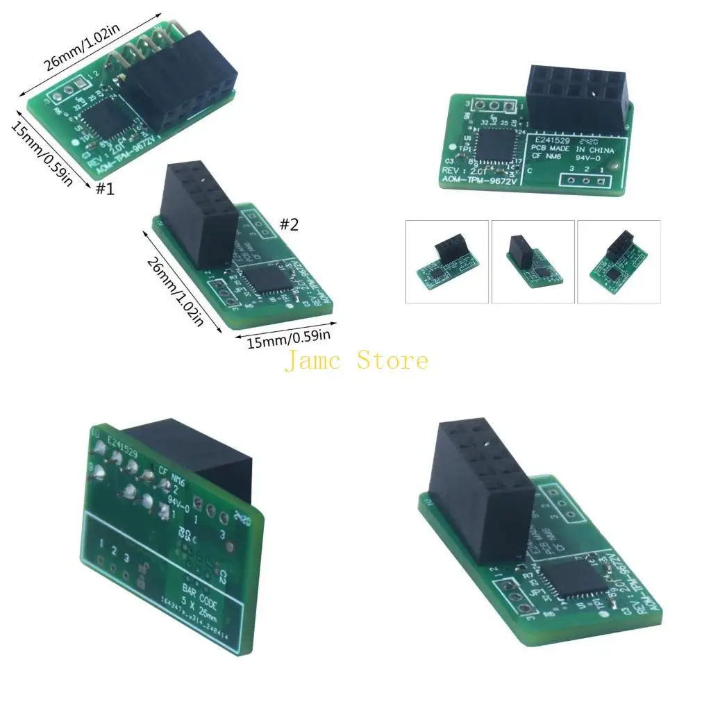 

LX0B AOM-TPM-9672V TPM2.0 с 10-контактным интерфейсом SPI Модуль управления 9672V Вертикальный/горизонтальный