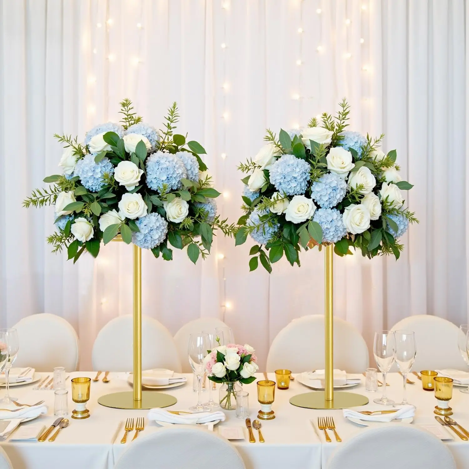 

15.7"Wedding Centerpiece for Tables, Wedding Flower Stand Gold Table Centerpieces Metal Flower Vase for Party, Event