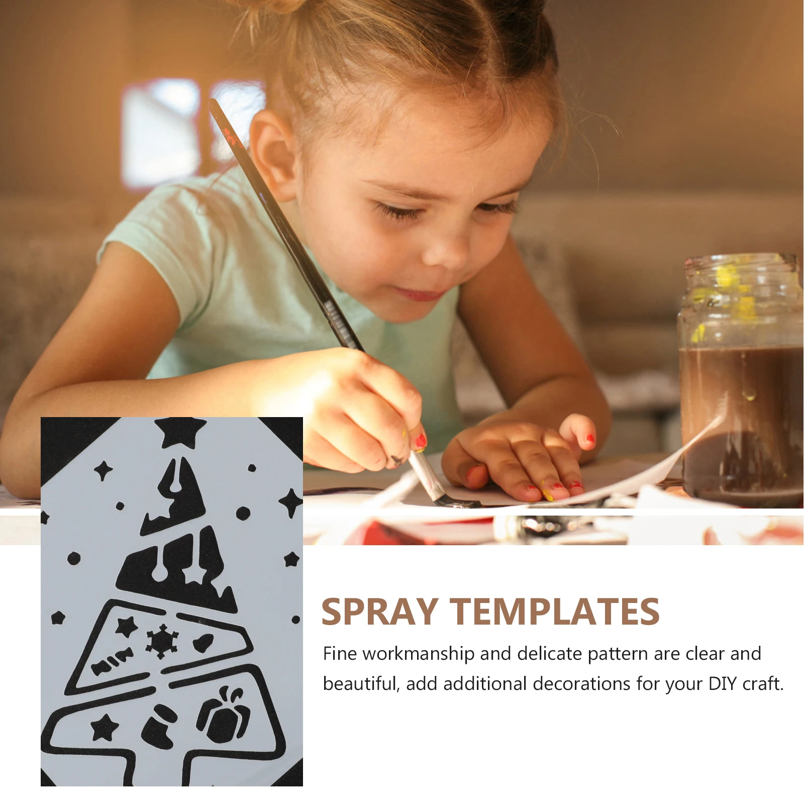 

Christmas Template PET Material Multi purpose Stencils Craft Supplies Hollow Design Art Painting Reusable Wall Decor Xmas