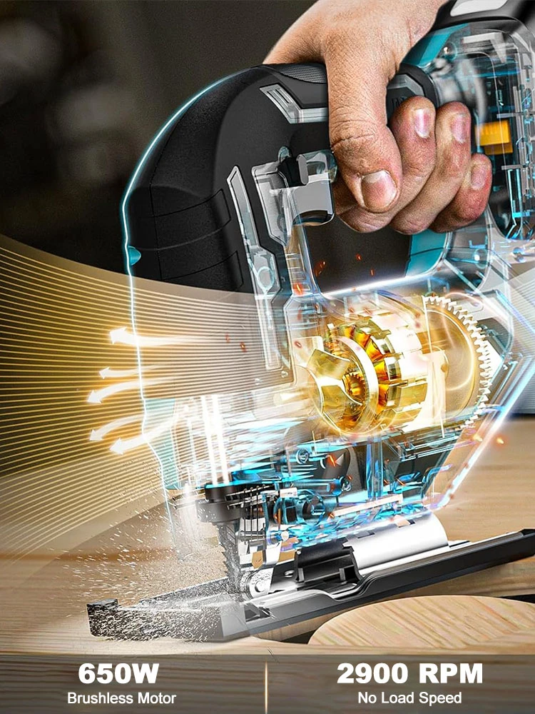 Para Makita 21V batería rompecabezas eléctrico 650W potente rompecabezas sin escobillas plantilla eléctrica mango de barril inalámbrico rompecabezas (sin batería)