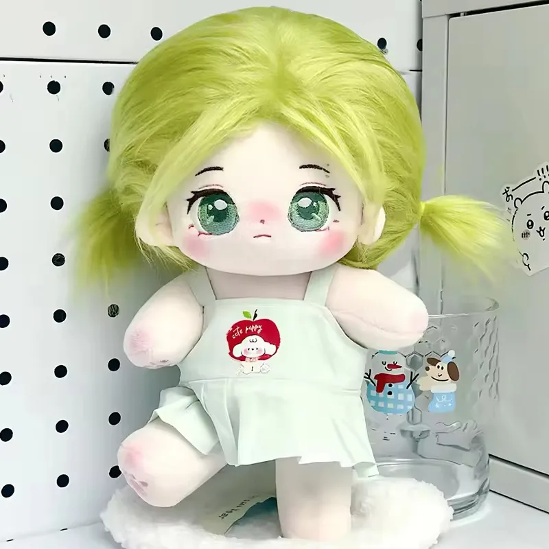 Muñeco de peluche Kawaii Idol para niñas, figura de superestrella, muñeca de algodón, cuerpo gordo, puede cambiar ropa, juguete de vestir, coleccionar regalos de navidad, 20cm