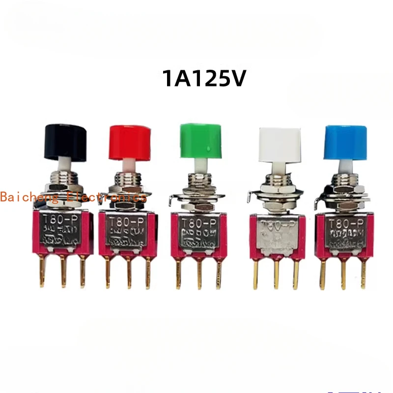 10PCS Reset button switch T80-P P8701-FBR-E 3-pin knob