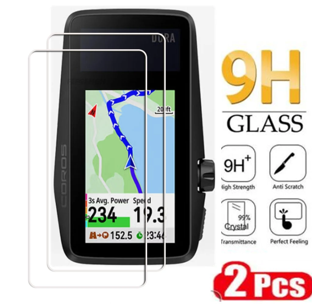 2PCS 9H HD Original For Coros DURA Tempered Glass Protective On CorosDURA Bicycle Cycling GPS Screen Protector Cover Film
