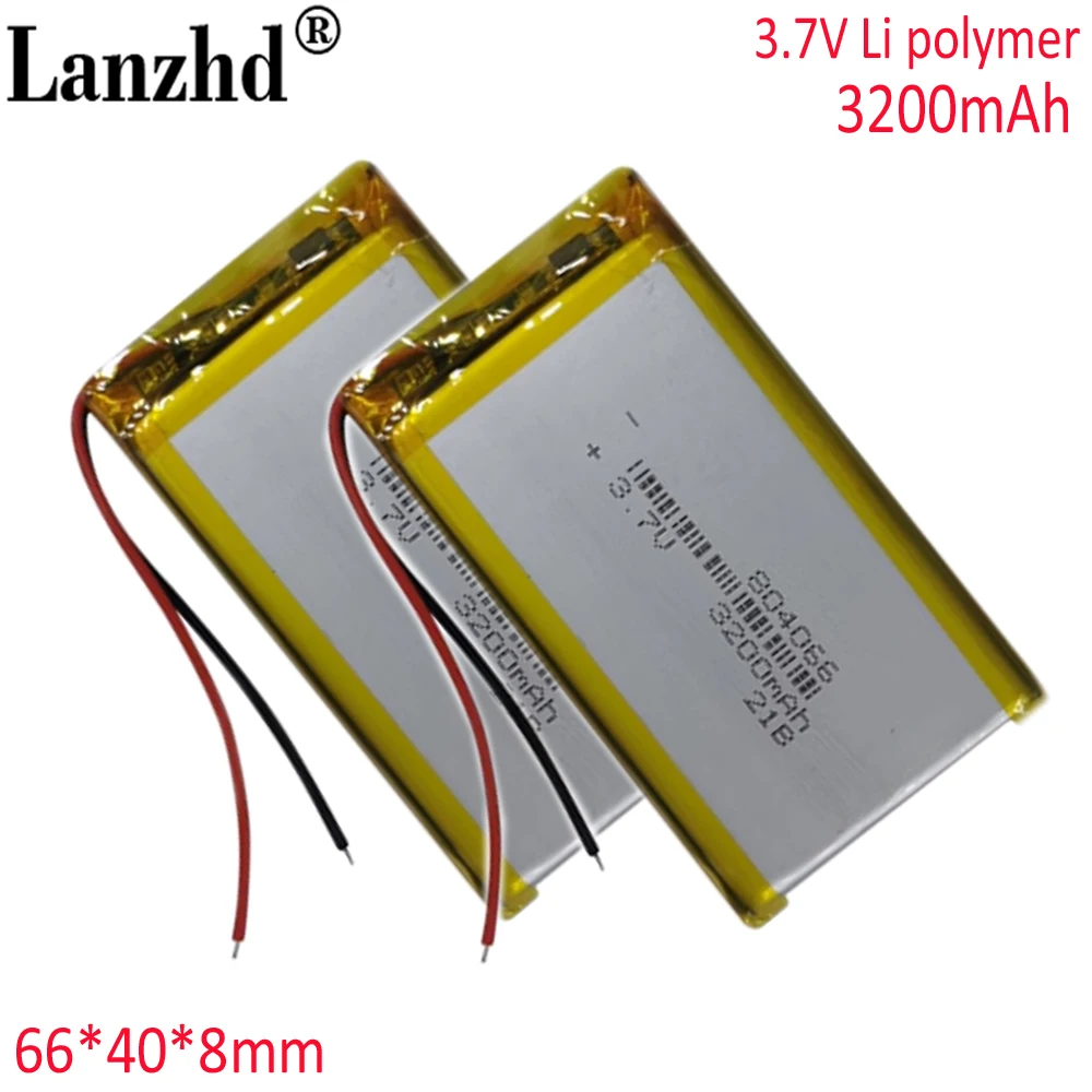 3.7V Polymer 3200mAh lithium ion Li-ion battery for tablet pc power bank GPS mp3 mp4 mp5 Led Lamp speaker camera recorder 804066