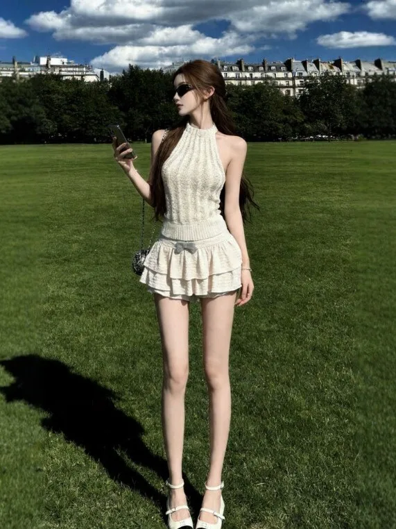

Gentle Wind Unique Super Cute Cake Skirt Two-Piece Set Complete OOTD Summer 2026 Women's Fashion Comfortable High Waist Short...
